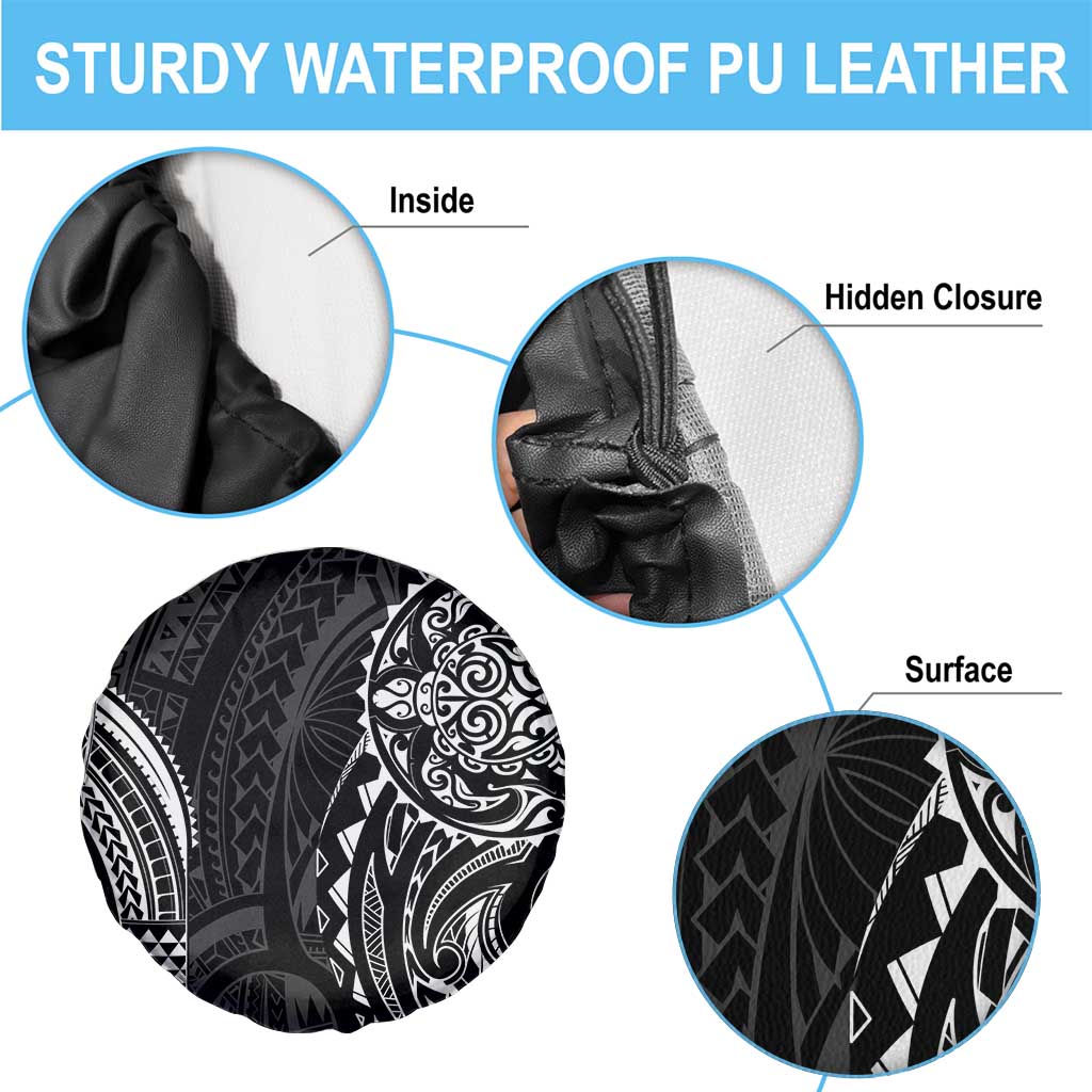 Polynesian Turtle Tribal Tattoo Spare Tire Cover Black Style