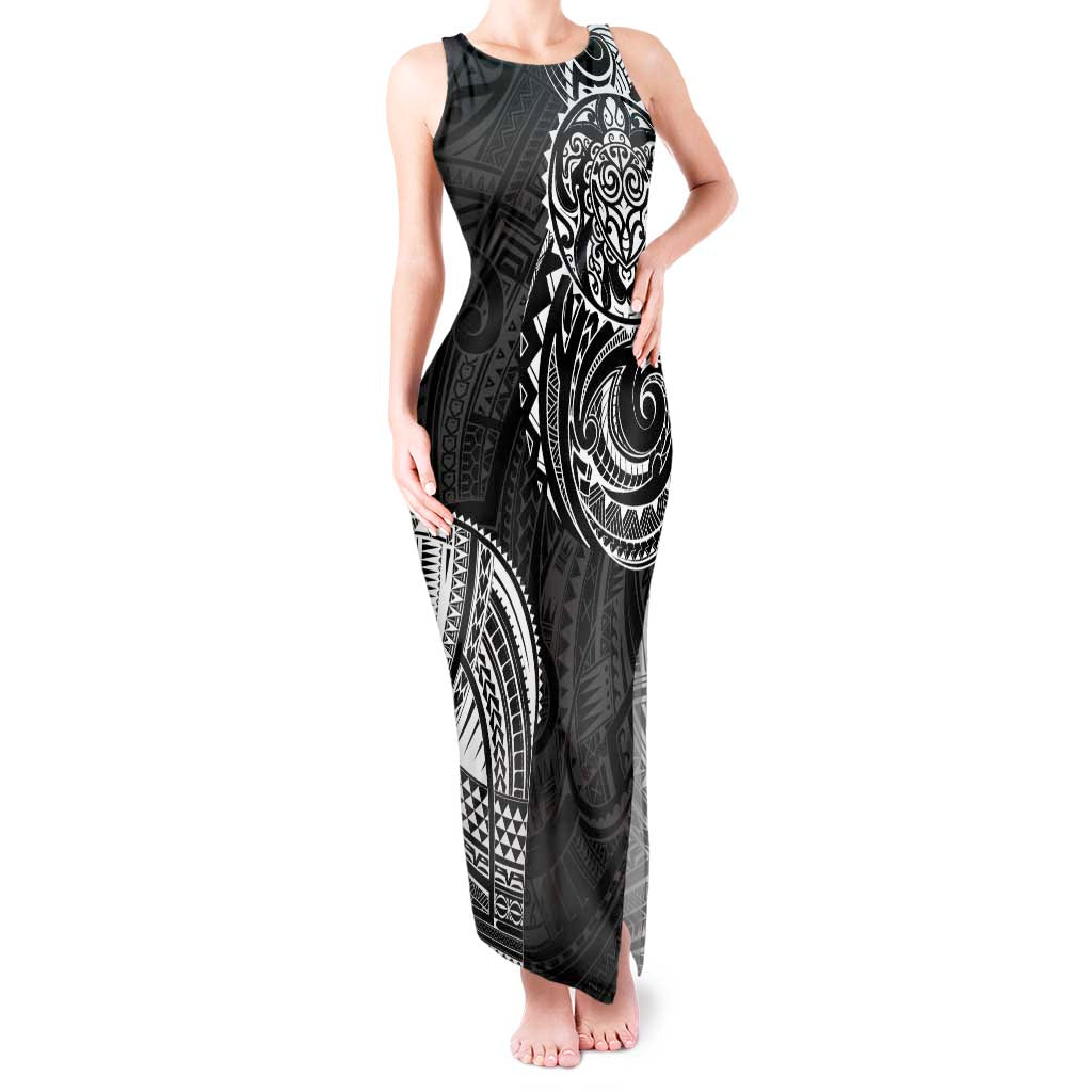 Polynesian Turtle Tribal Tattoo Tank Maxi Dress Black Style
