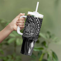 Polynesian Turtle Tribal Tattoo Tumbler With Handle Black Style