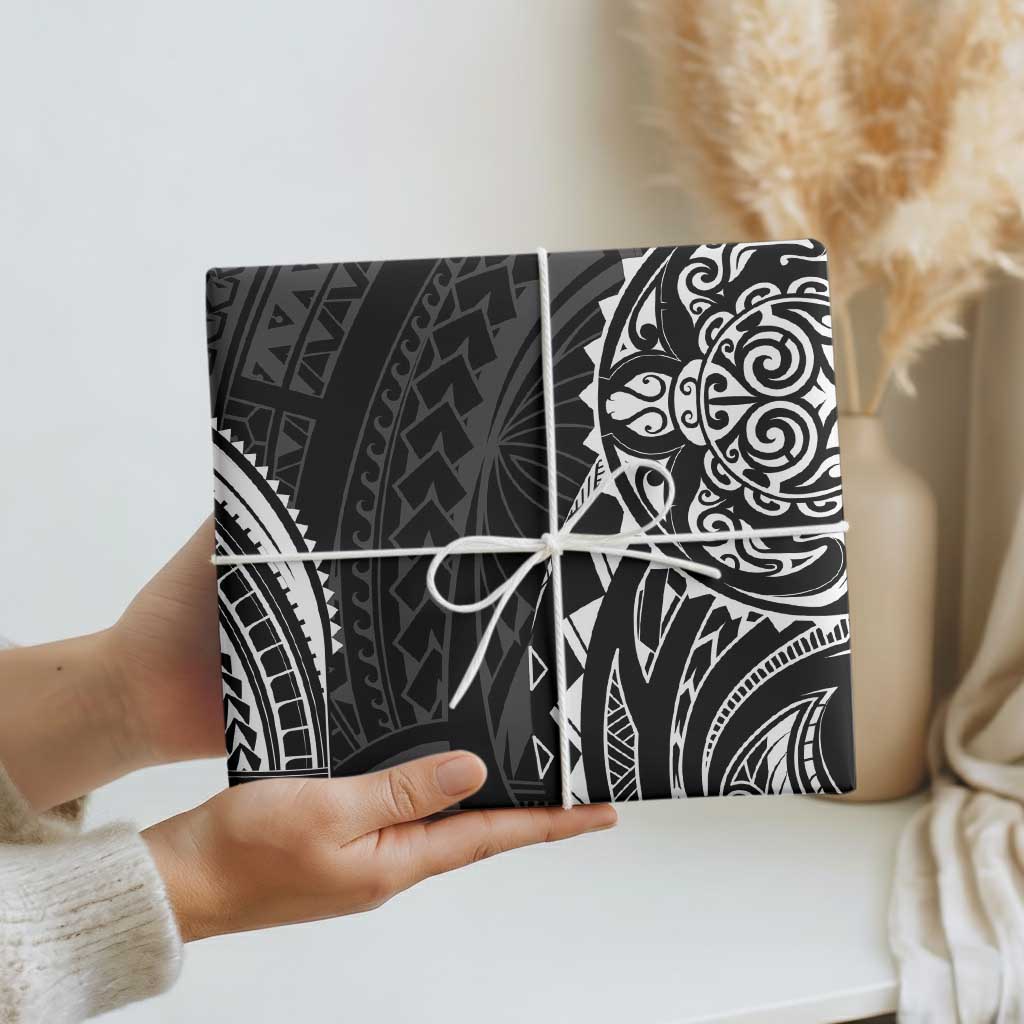 Polynesian Turtle Tribal Tattoo Wrapping Paper Black Style - Polynesian Pride