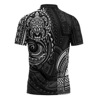 Polynesian Turtle Tribal Tattoo Zipper Polo Shirt Black Style - Polynesian Pride