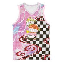 Personalized Japanese Kawaii Sushi Roll Basketball Jersey Wagara Palaka Pattern