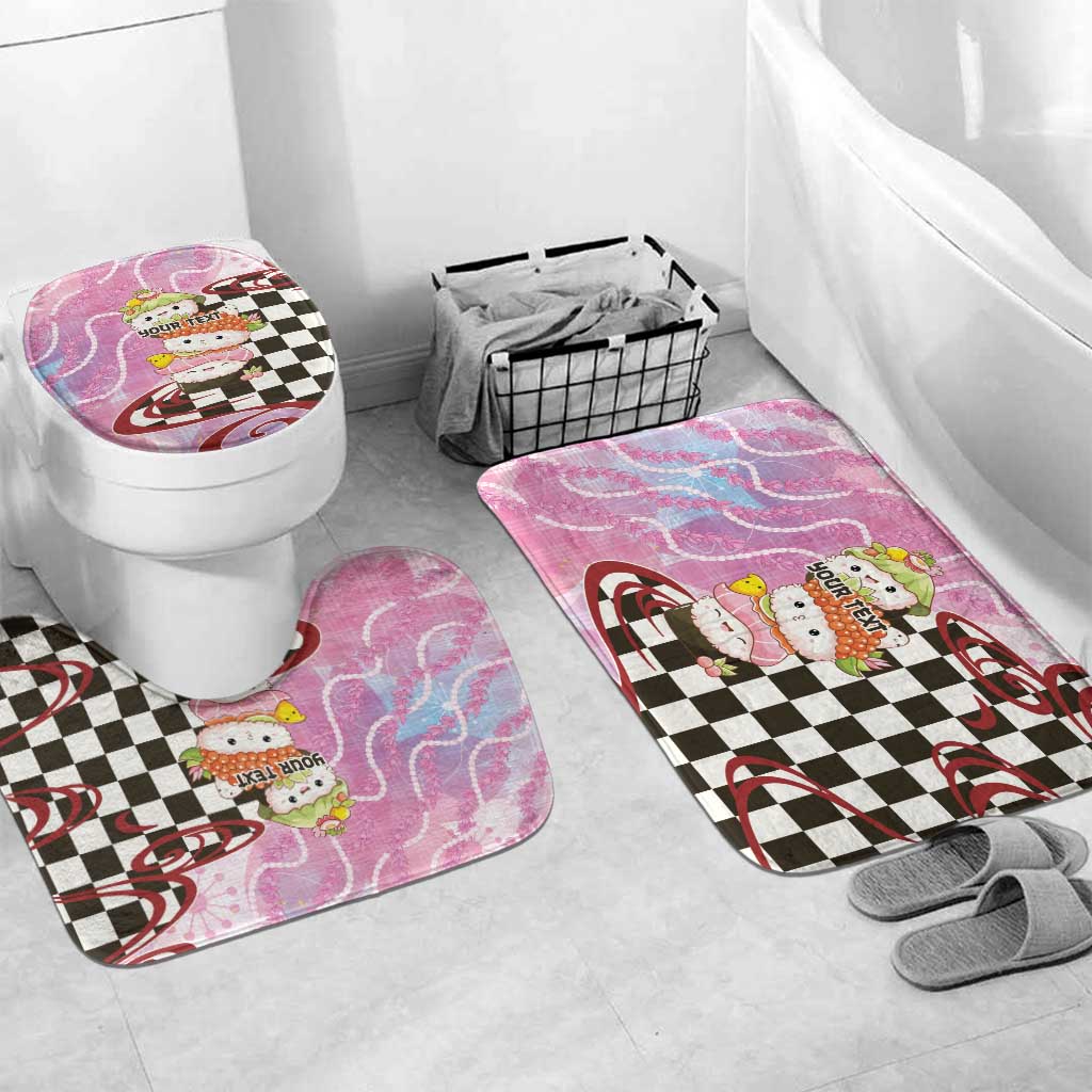 Personalized Japanese Kawaii Sushi Roll Bathroom Set Wagara Palaka Pattern