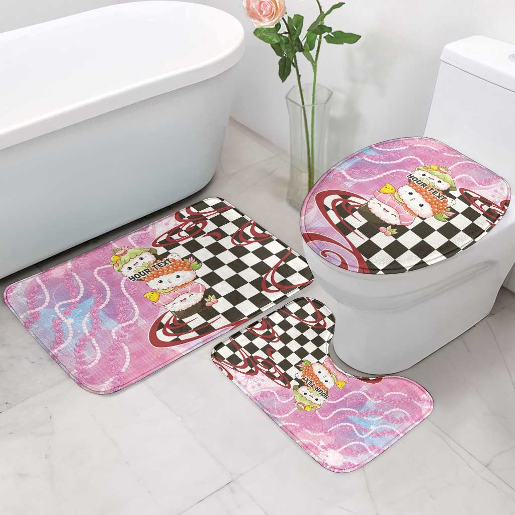 Personalized Japanese Kawaii Sushi Roll Bathroom Set Wagara Palaka Pattern