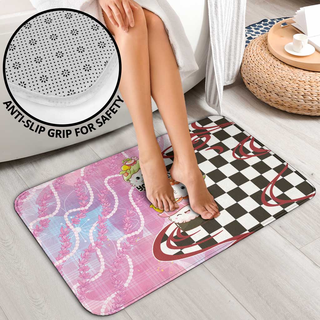 Personalized Japanese Kawaii Sushi Roll Bathroom Set Wagara Palaka Pattern
