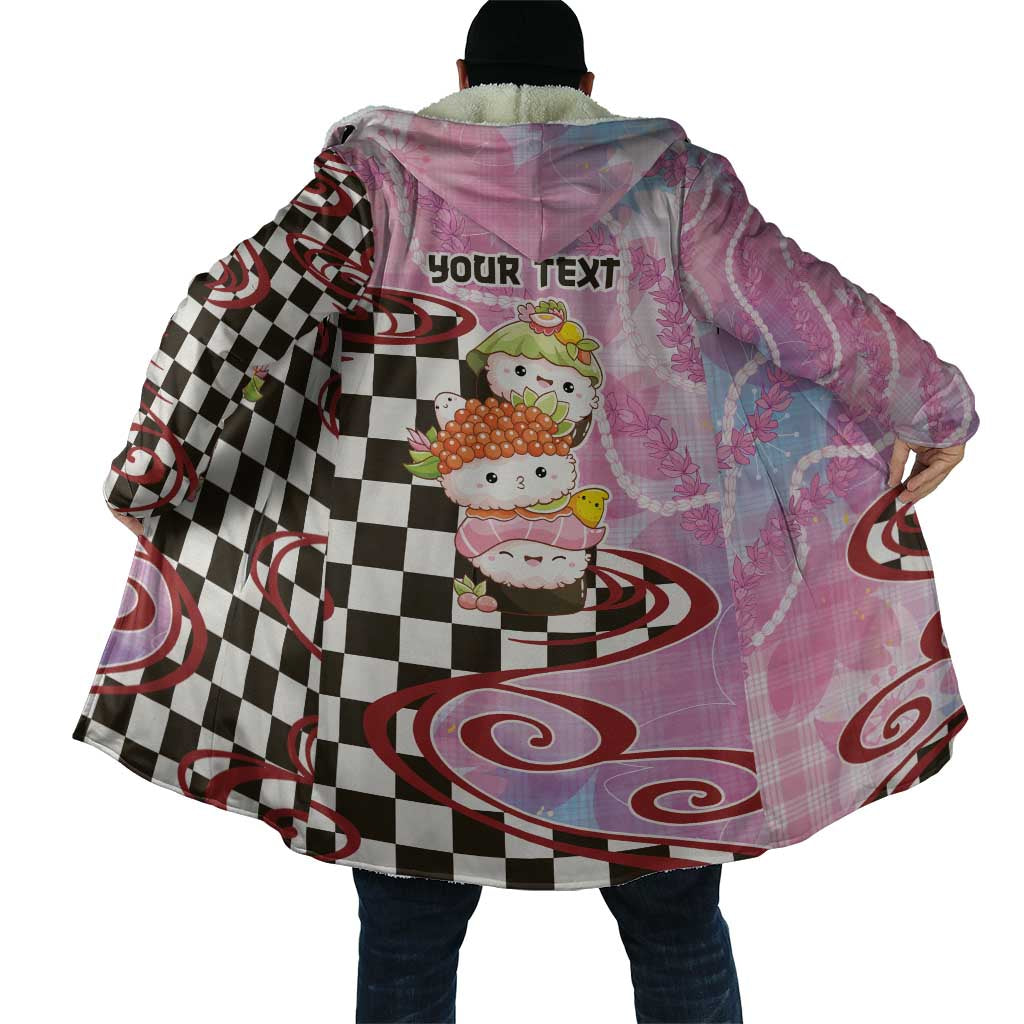 Personalized Japanese Kawaii Sushi Roll Cloak Wagara Palaka Pattern
