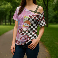 Personalized Japanese Kawaii Sushi Roll Cross Shoulder Shirt Wagara Palaka Pattern
