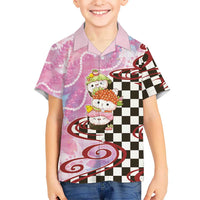 Personalized Japanese Kawaii Sushi Roll Family Matching Tank Maxi Dress and Hawaiian Shirt Wagara Palaka Pattern
