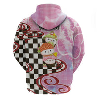 Personalized Japanese Kawaii Sushi Roll Hoodie Wagara Palaka Pattern