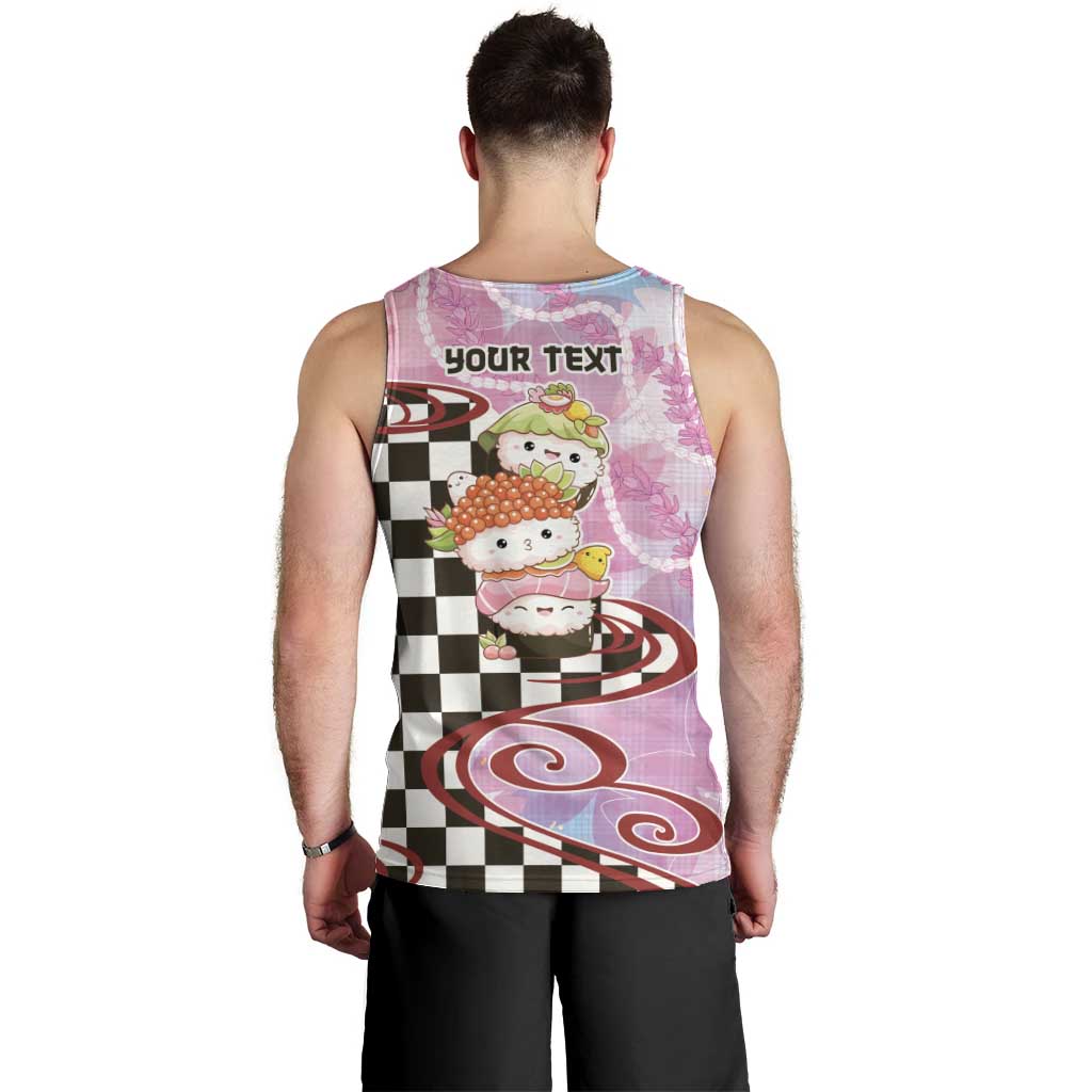 Personalized Japanese Kawaii Sushi Roll Men Tank Top Wagara Palaka Pattern