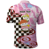 Personalized Japanese Kawaii Sushi Roll Polo Shirt Wagara Palaka Pattern