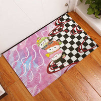 Personalized Japanese Kawaii Sushi Roll Rubber Doormat Wagara Palaka Pattern