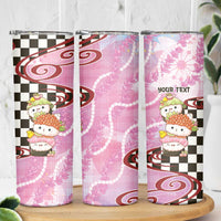 Personalized Japanese Kawaii Sushi Roll Skinny Tumbler Wagara Palaka Pattern