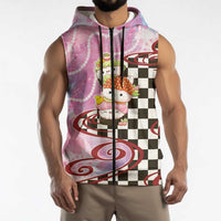 Personalized Japanese Kawaii Sushi Roll Sleeveless Zip Hoodie Wagara Palaka Pattern