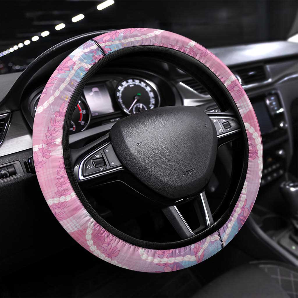 Japanese Kawaii Sushi Roll Steering Wheel Cover Wagara Palaka Pattern LT9 Universal Fit Pink - Polynesian Pride