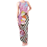 Personalized Japanese Kawaii Sushi Roll Tank Maxi Dress Wagara Palaka Pattern