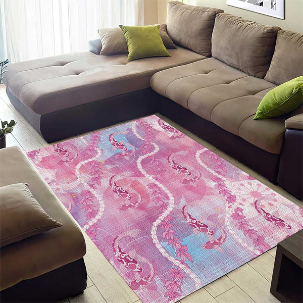 Pink Japanese Rug Home / Products / Japanese Koi Fish Area Rug Pink Wagara Palaka ...