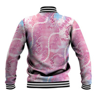 Japanese Koi Fish Baseball Jacket Pink Wagara Palaka Honohono Pikake Lei