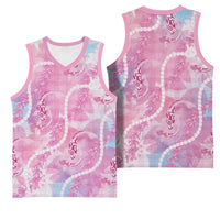 Japanese Koi Fish Basketball Jersey Pink Wagara Palaka Honohono Pikake Lei
