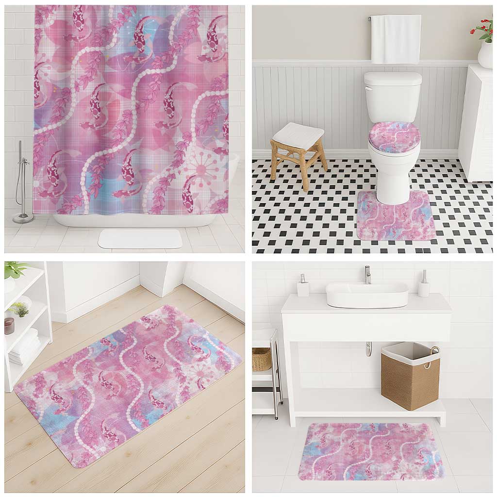 Japanese Koi Fish Bathroom Set Pink Wagara Palaka Honohono Pikake Lei