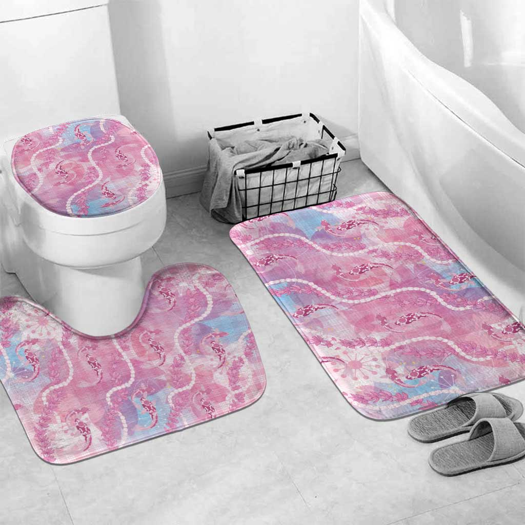 Japanese Koi Fish Bathroom Set Pink Wagara Palaka Honohono Pikake Lei
