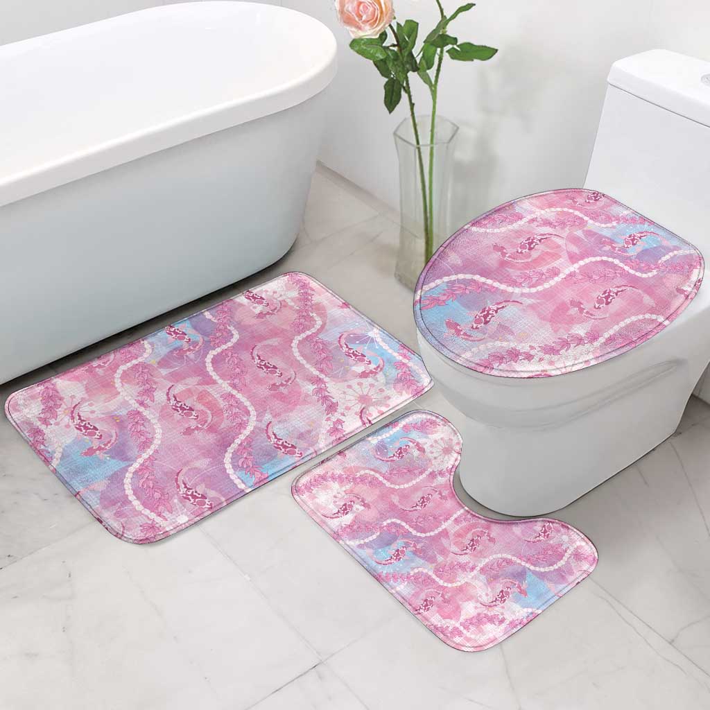 Japanese Koi Fish Bathroom Set Pink Wagara Palaka Honohono Pikake Lei