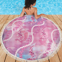 Japanese Koi Fish Beach Blanket Pink Wagara Palaka Honohono Pikake Lei