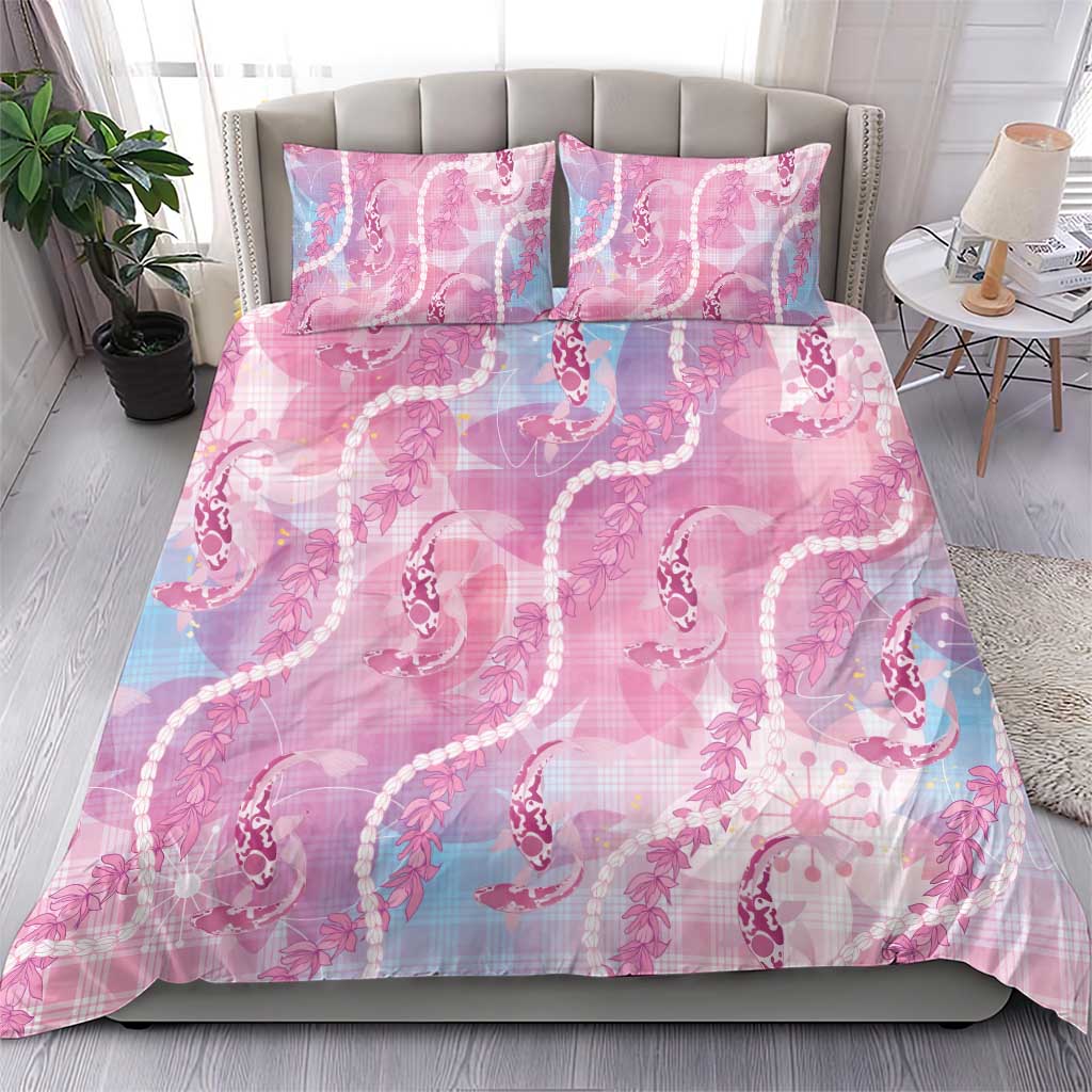 Japanese Koi Fish Bedding Set Pink Wagara Palaka Honohono Pikake Lei