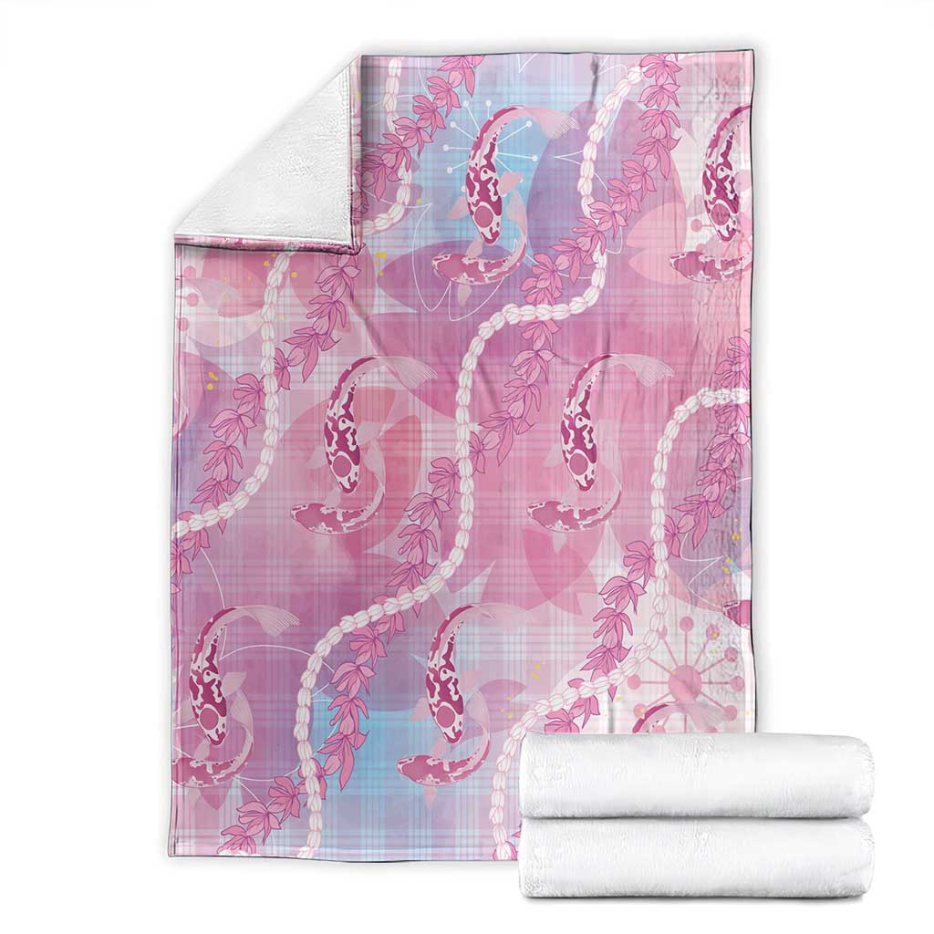 Japanese Koi Fish Blanket Pink Wagara Palaka Honohono Pikake Lei