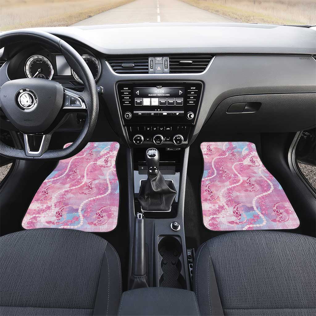 Japanese Koi Fish Car Mats Pink Wagara Palaka Honohono Pikake Lei