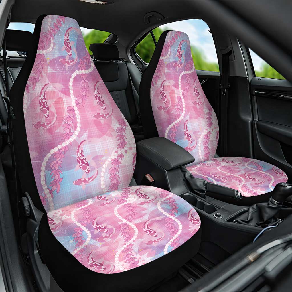 Japanese Koi Fish Car Seat Cover Pink Wagara Palaka Honohono Pikake Lei
