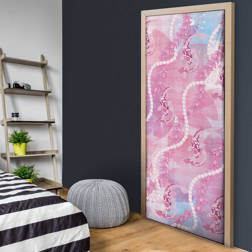 Japanese Koi Fish Door Cover Pink Wagara Palaka Honohono Pikake Lei
