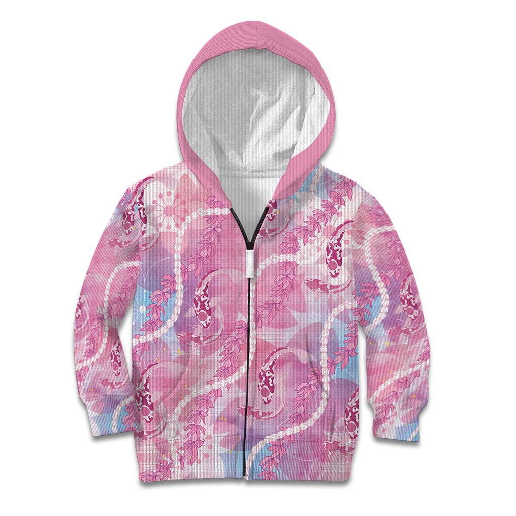 Japanese Koi Fish Kid Hoodie Pink Wagara Palaka Honohono Pikake Lei
