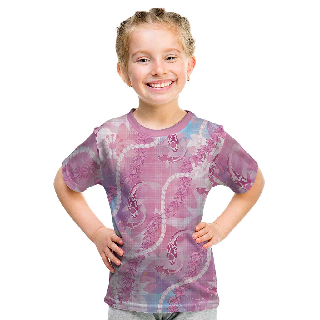 Japanese Koi Fish Kid T Shirt Pink Wagara Palaka Honohono Pikake Lei