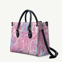 Japanese Koi Fish Leather Bag Pink Wagara Palaka Honohono Pikake Lei