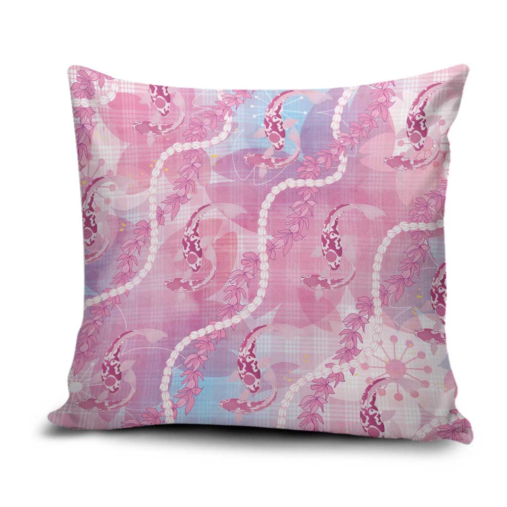 Japanese Koi Fish Pillow Cover Pink Wagara Palaka Honohono Pikake Lei