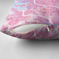 Japanese Koi Fish Pillow Cover Pink Wagara Palaka Honohono Pikake Lei
