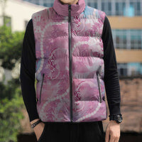 Japanese Koi Fish Sleeveless Puffer Jacket Pink Wagara Palaka Honohono Pikake Lei LT9 - Polynesian Pride