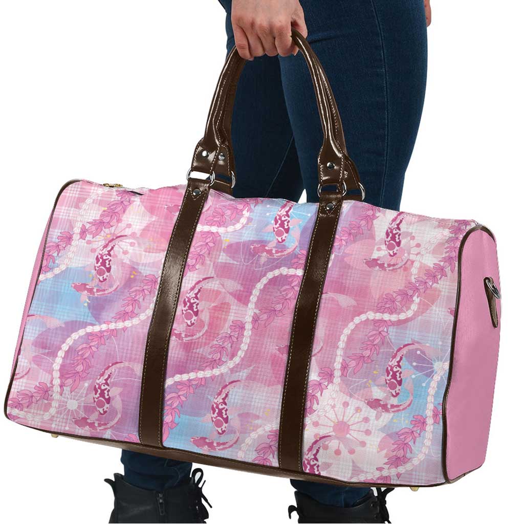 Japanese Koi Fish Travel Bag Pink Wagara Palaka Honohono Pikake Lei
