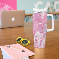 Japanese Koi Fish Tumbler With Handle Pink Wagara Palaka Honohono Pikake Lei