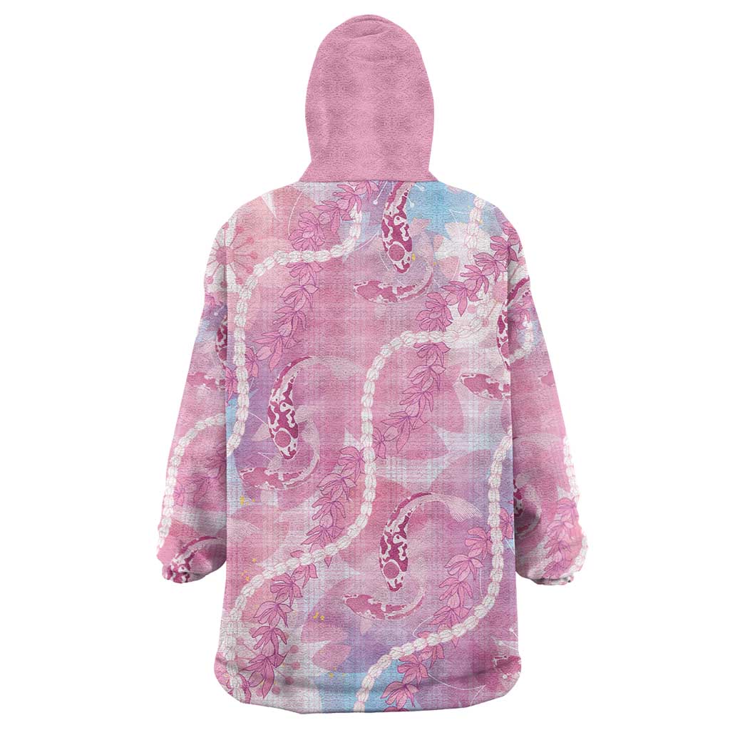 Japanese Koi Fish Wearable Blanket Hoodie Pink Wagara Palaka Honohono Pikake Lei