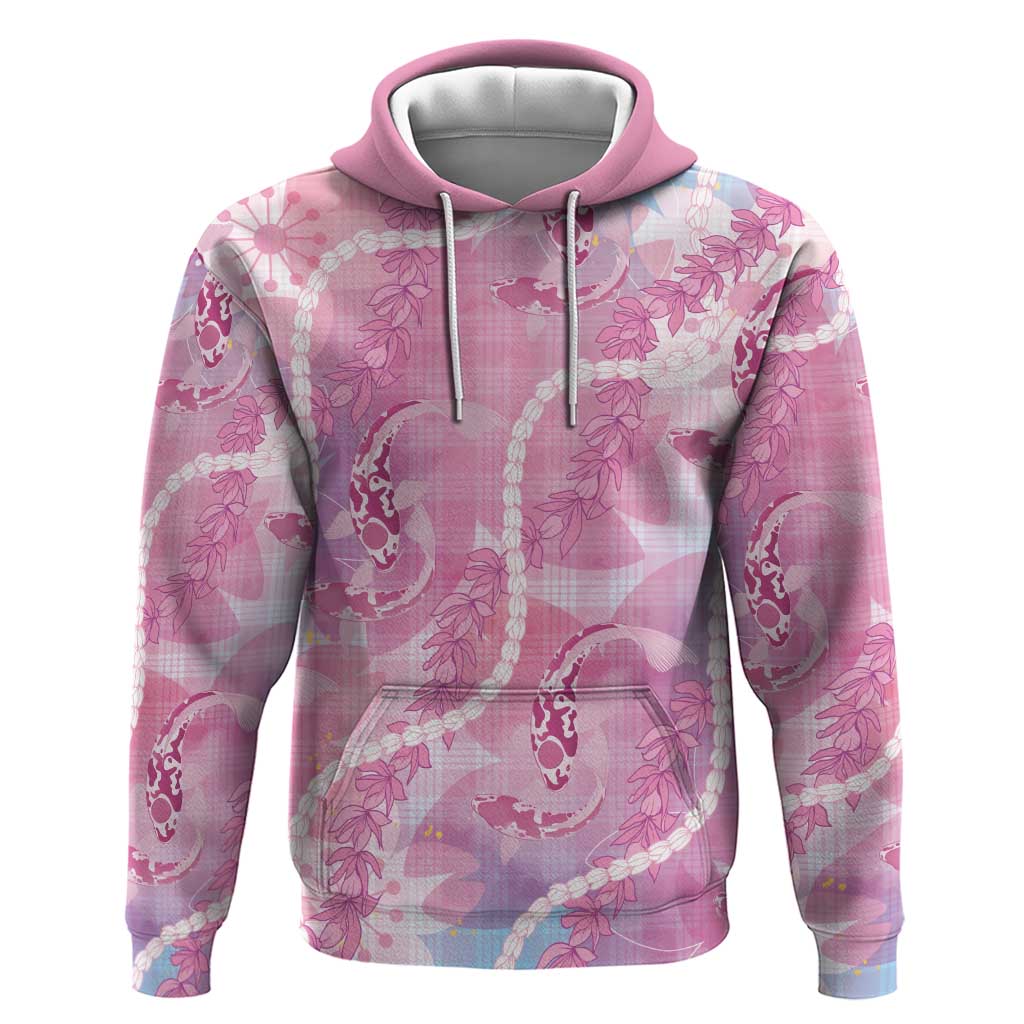 Japanese Koi Fish Zip Hoodie Pink Wagara Palaka Honohono Pikake Lei