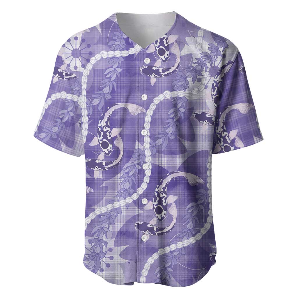 Japanese Koi Fish Baseball Jersey Purple Wagara Palaka Honohono