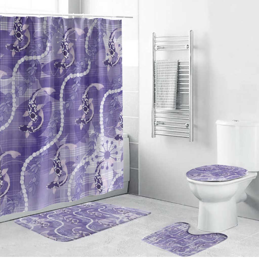 Japanese Koi Fish Bathroom Set Purple Wagara Palaka Honohono Pikake Lei