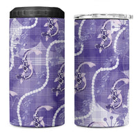 Japanese Koi Fish 4 in 1 Can Cooler Tumbler Purple Wagara Palaka Honohono Pikake Lei