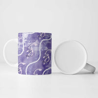 Japanese Koi Fish Ceramic Mug Purple Wagara Palaka Honohono Pikake Lei