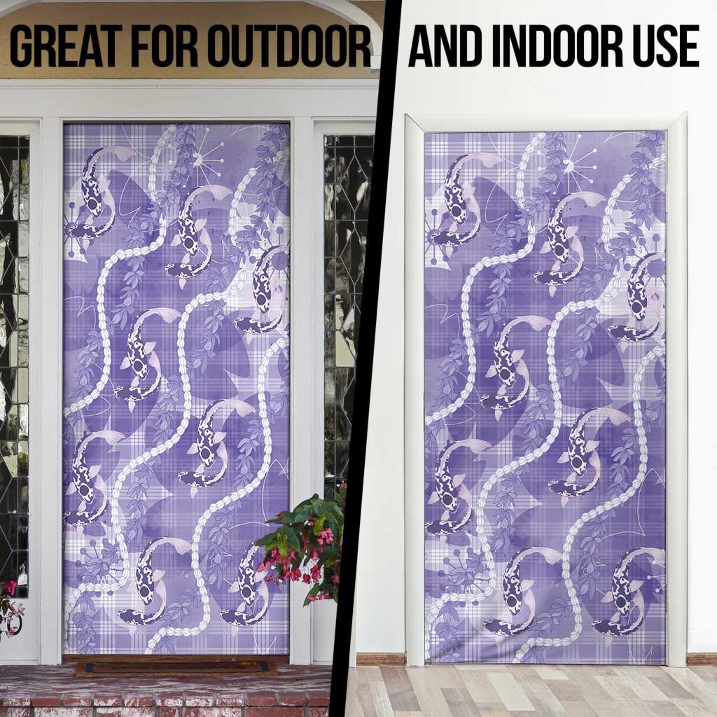 Japanese Koi Fish Door Cover Purple Wagara Palaka Honohono Pikake Lei