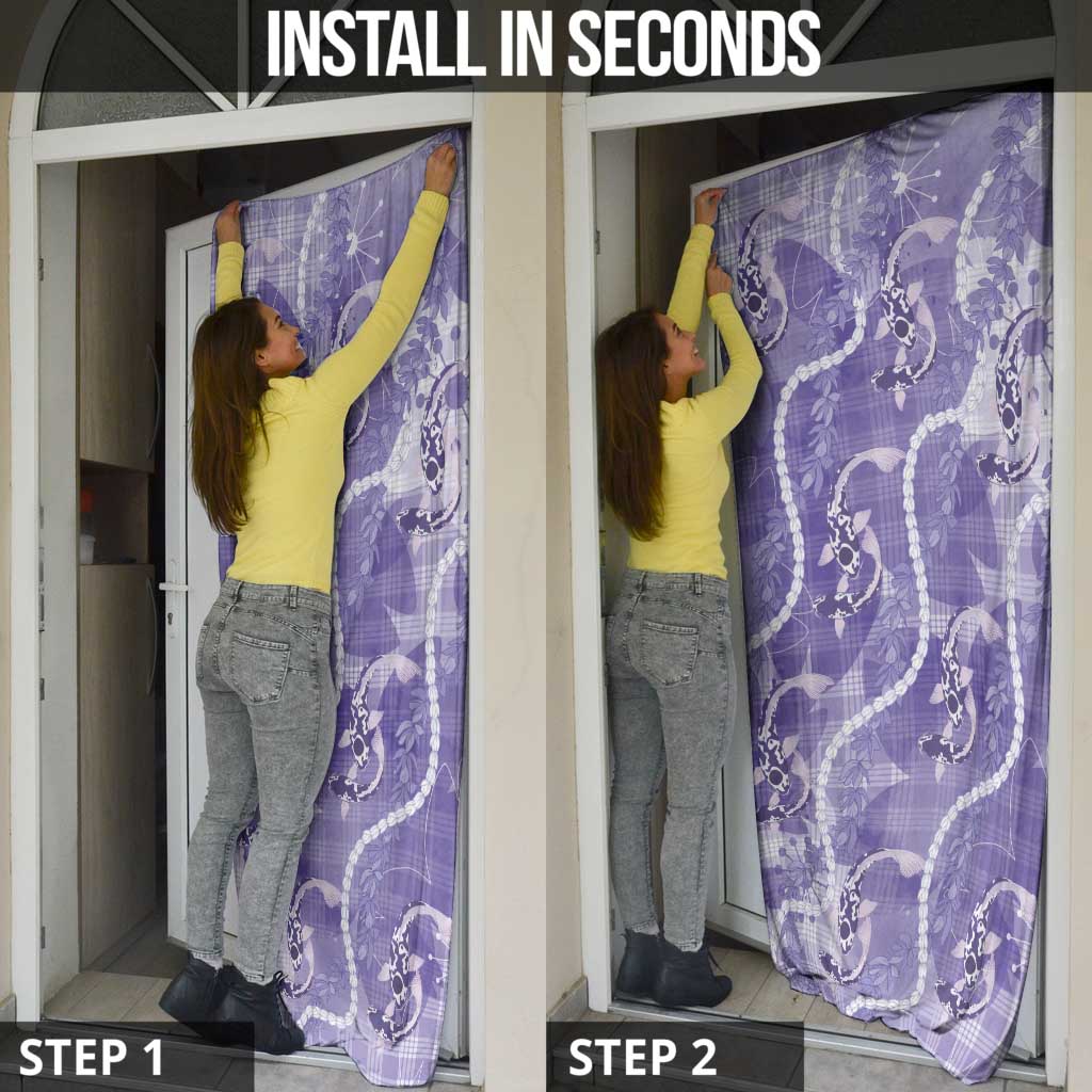 Japanese Koi Fish Door Cover Purple Wagara Palaka Honohono Pikake Lei