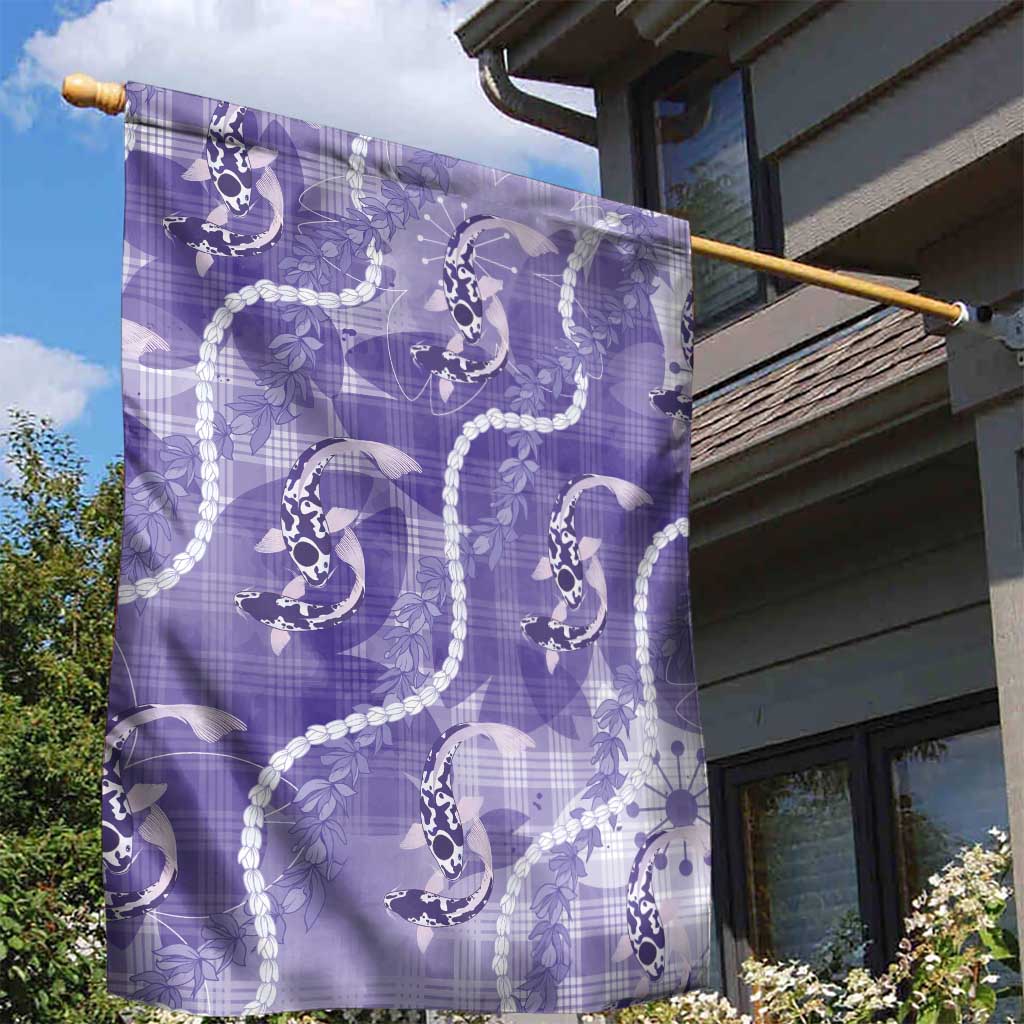 Japanese Koi Fish Garden Flag Purple Wagara Palaka Honohono Pikake Lei