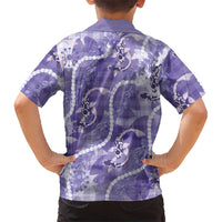 Japanese Koi Fish Hawaiian Shirt Purple Wagara Palaka Honohono Pikake Lei